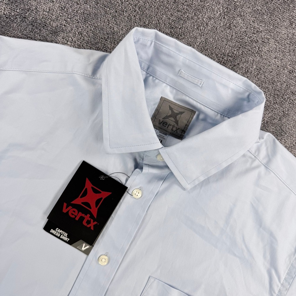 Vertx Capitol Dress Shirt Mens XL Jettison Blue Long Sleeve Button Up NWT
